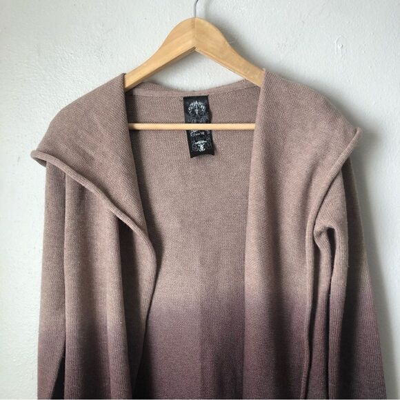 Niki Riki wool blend ombré Iron front hooded cardigan size small - Picture 4 of 8